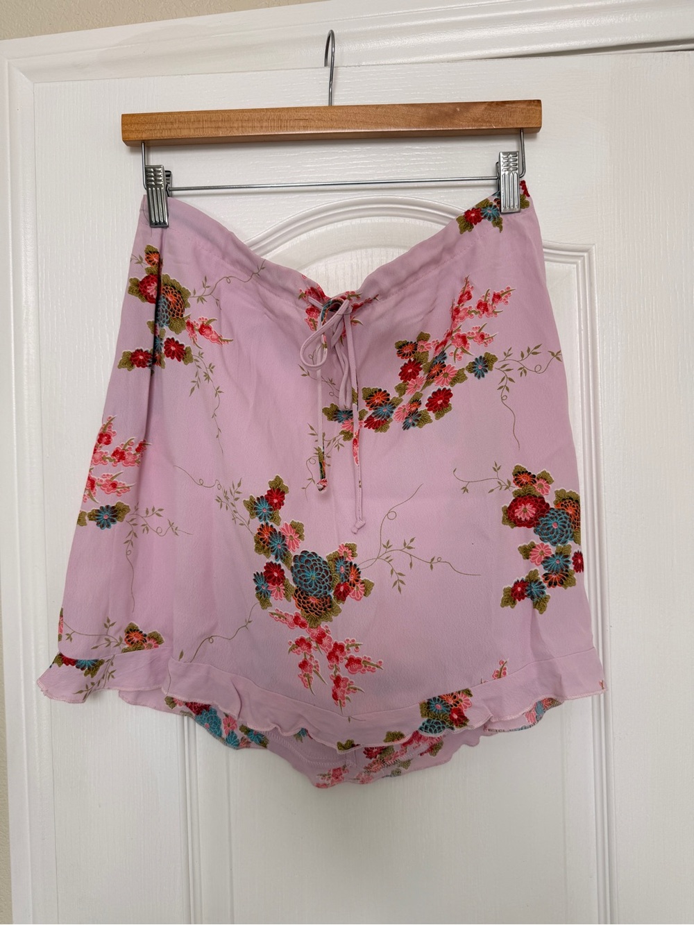 Pink cherry blossom mini skirt